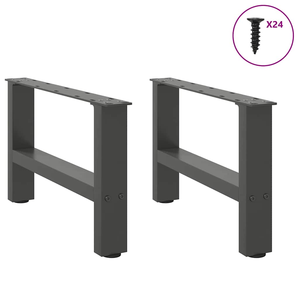 vidaXL Nogi do stolika kawowego Antracyt 2 szt. 50x(30-31) cm Stal