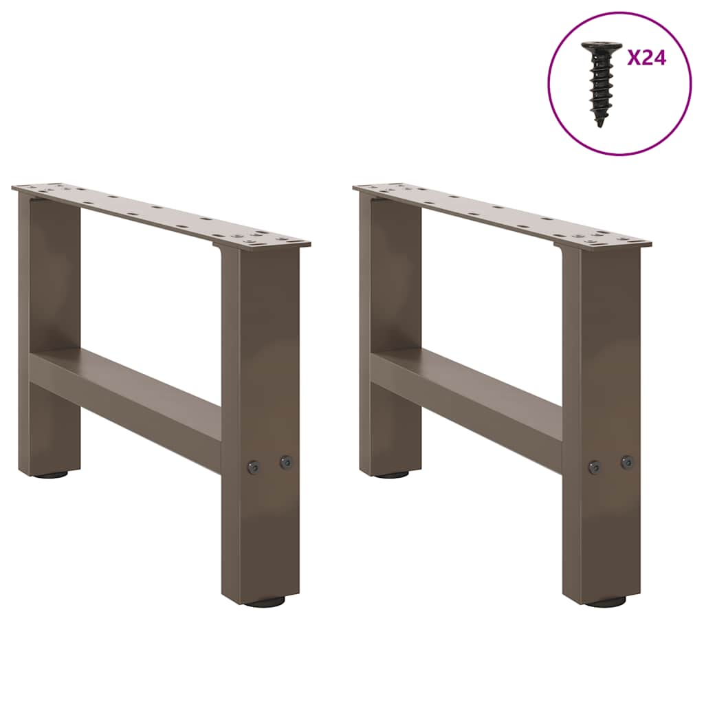 vidaXL Nogi do stolika kawowego Naturalna stal 2 szt. 50x(30-31) cm Stal
