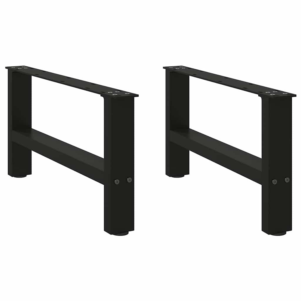 vidaXL Nogi do stolika kawowego czarne 2 szt. 60x(30-31) cm stal