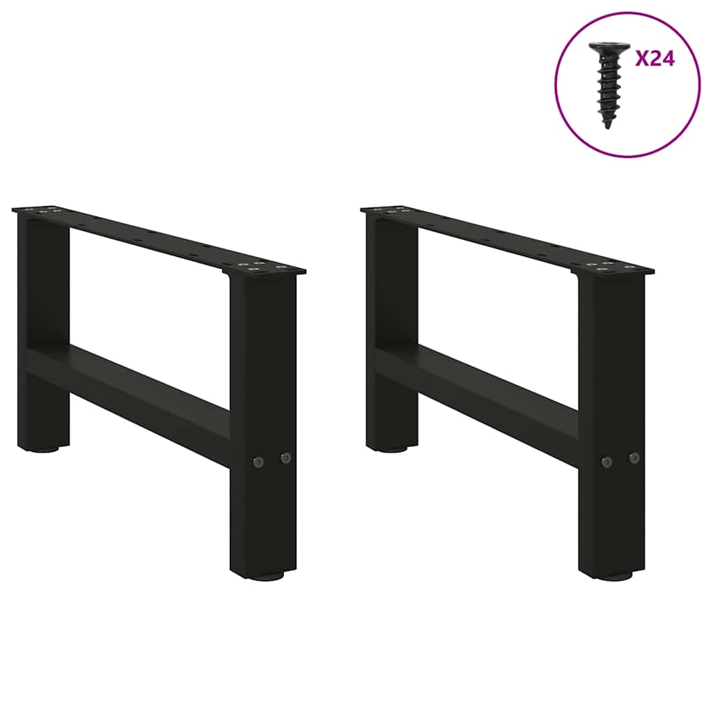 vidaXL Nogi do stolika kawowego czarne 2 szt. 60x(30-31) cm stal