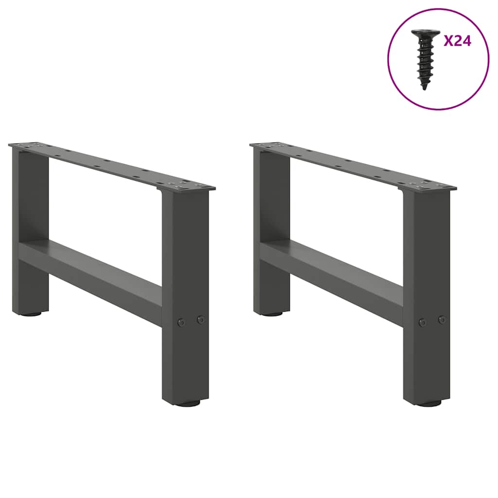 vidaXL Nogi do stolika kawowego Antracyt 2 szt. 60x(30-31) cm Stal