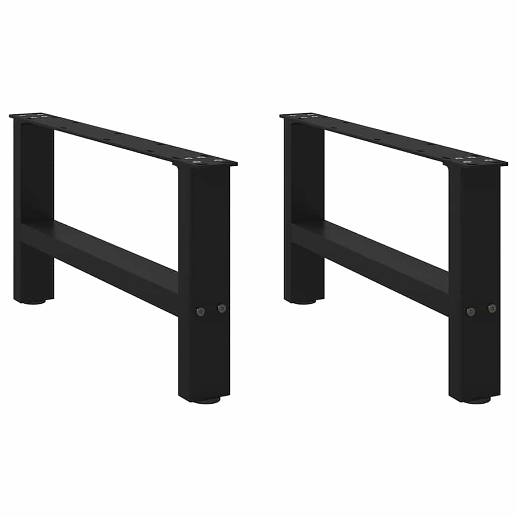 vidaXL Nogi do stolika kawowego czarne 2 szt. 70x(30-31) cm stal