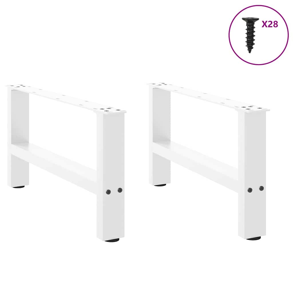 vidaXL Nogi do stolika kawowego białe 2 szt. 70x(30-31) cm stal