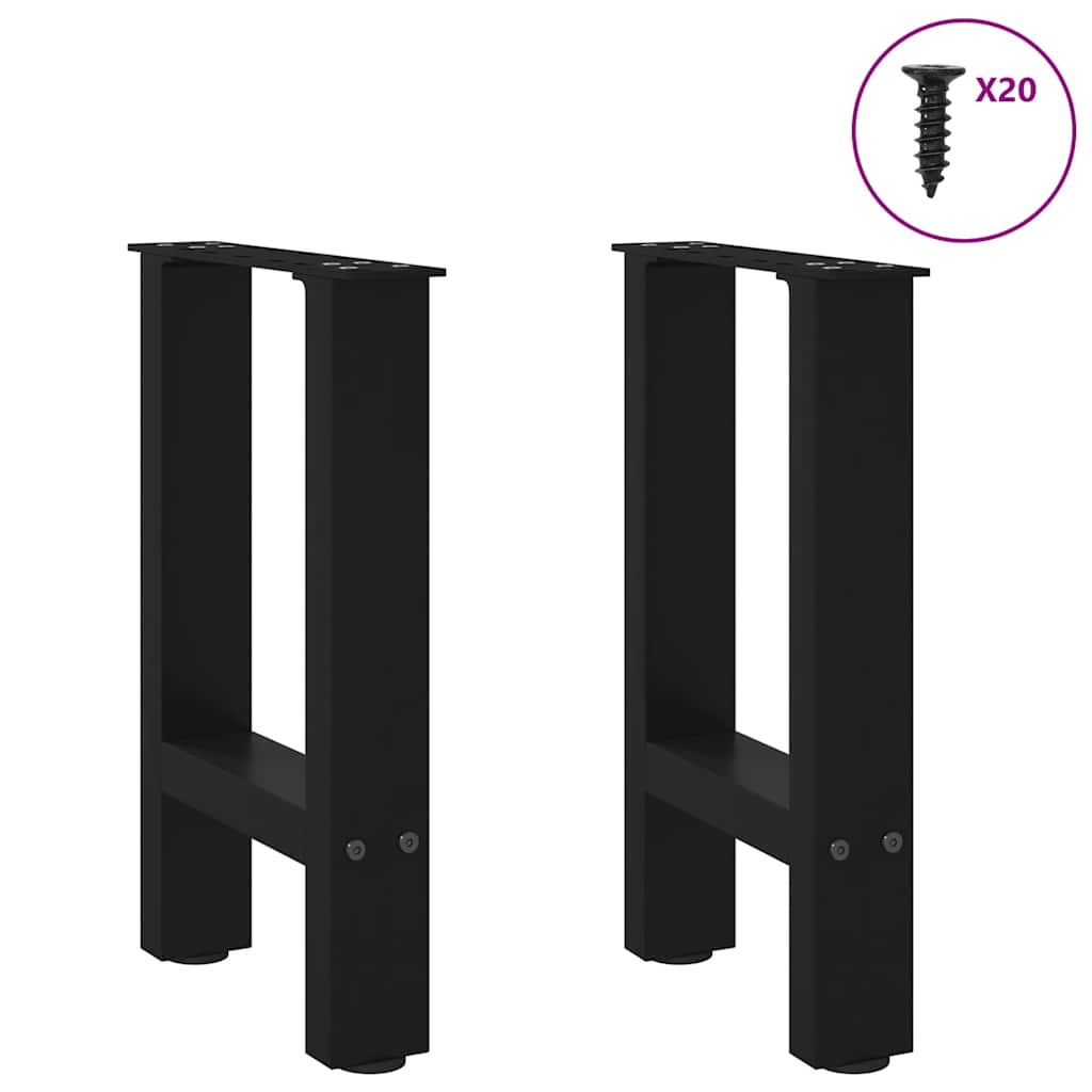 vidaXL Nogi do stolika kawowego czarne 2 szt. 38x(42-43) cm stal