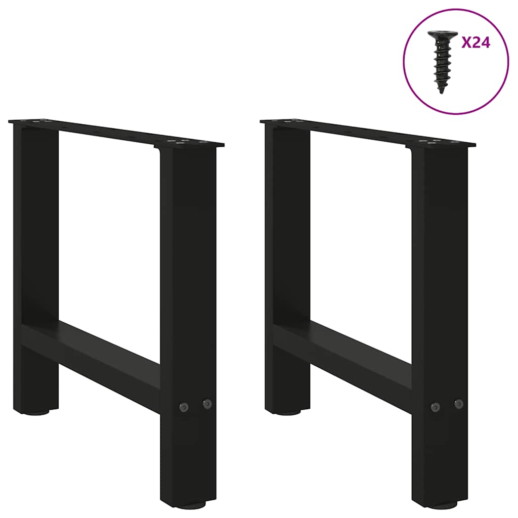 vidaXL Nogi do stolika kawowego czarne 2 szt. 50x(42-43) cm stal