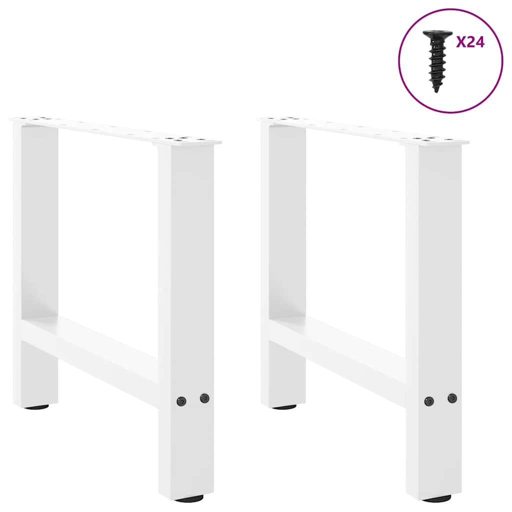 vidaXL Nogi do stolika kawowego białe 2 szt. 50x(42-43) cm stal