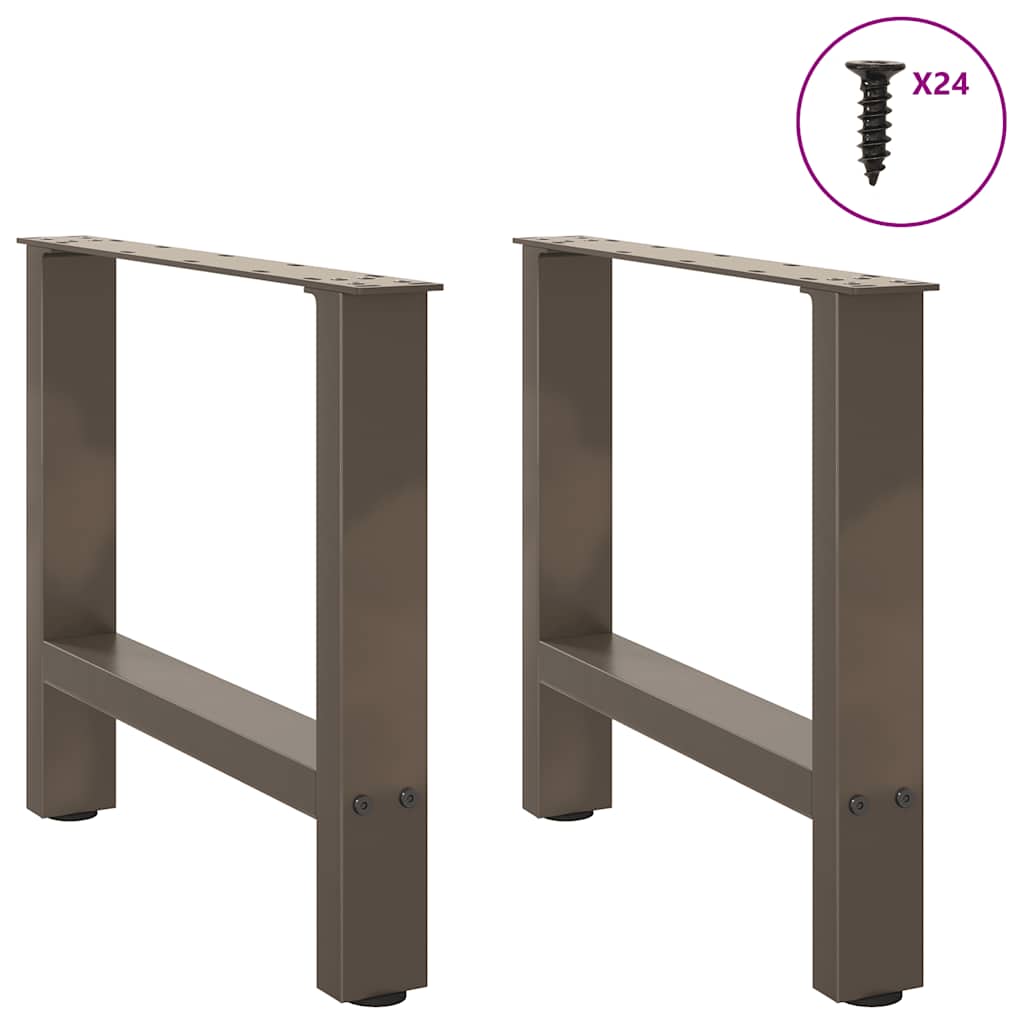 vidaXL Nogi do stolika kawowego Naturalna stal 2 szt. 50x(42-43) cm Stal