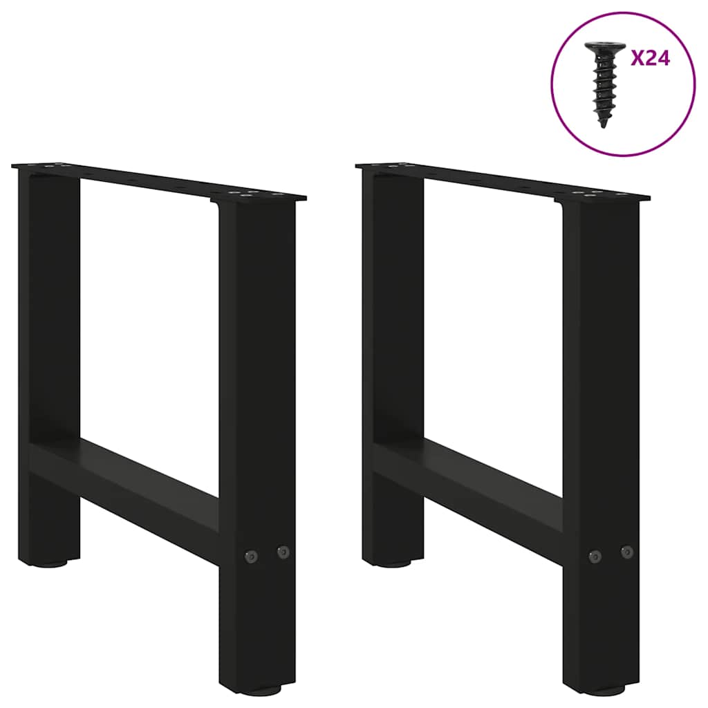 vidaXL Nogi do stolika kawowego czarne 2 szt. 60x(42-43) cm stal