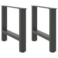vidaXL Nogi do stolika kawowego Antracyt 2 szt. 60x(42-43) cm Stal