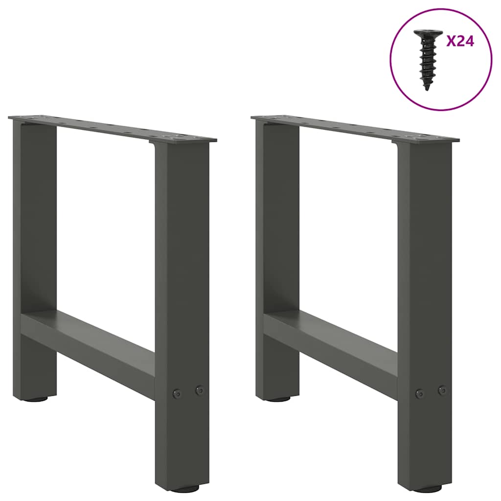 vidaXL Nogi do stolika kawowego Antracyt 2 szt. 60x(42-43) cm Stal