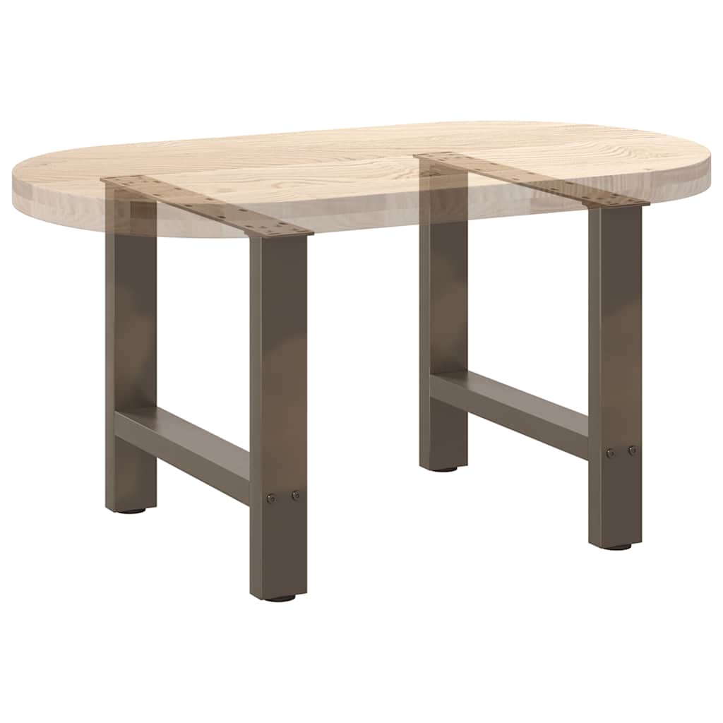 vidaXL Nogi do stolika kawowego Naturalna stal 2 szt. 60x(42-43) cm Stal