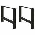 vidaXL Nogi do stolika kawowego czarne 2 szt. 70x(42-43) cm stal