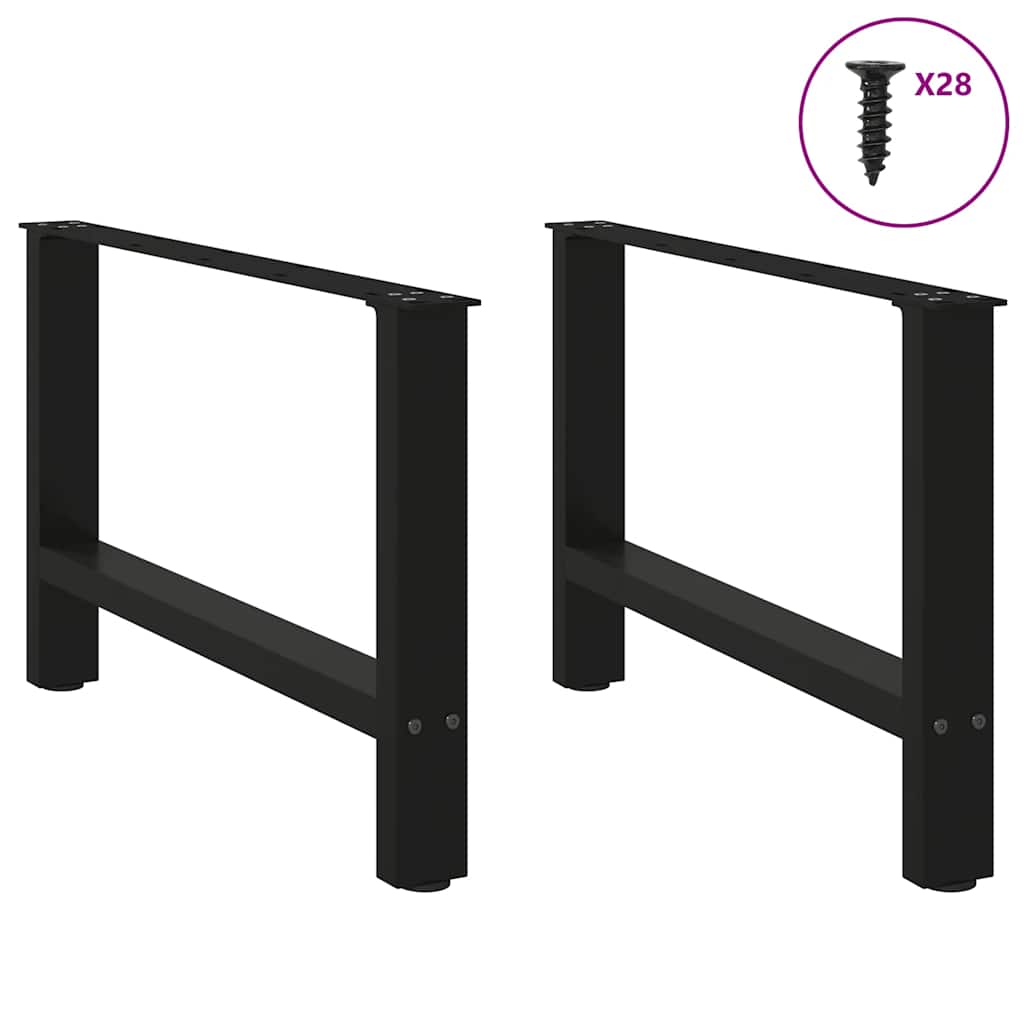 vidaXL Nogi do stolika kawowego czarne 2 szt. 70x(42-43) cm stal
