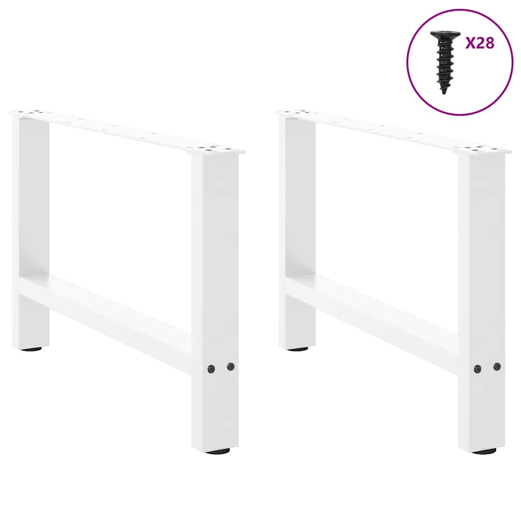 vidaXL Nogi do stolika kawowego białe 2 szt. 70x(42-43) cm stal