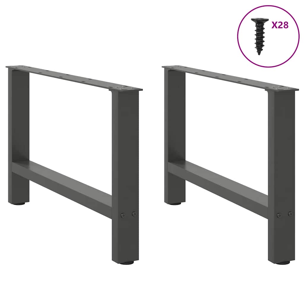 vidaXL Nogi do stolika kawowego Antracyt 2 szt. 70x(42-43) cm Stal