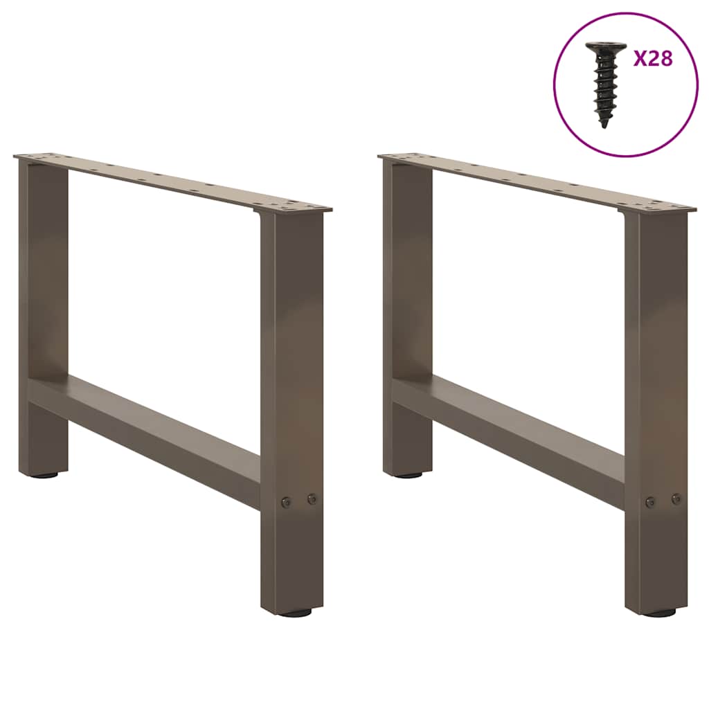 vidaXL Nogi do stolika kawowego Naturalna stal 2 szt. 70x(42-43) cm Stal