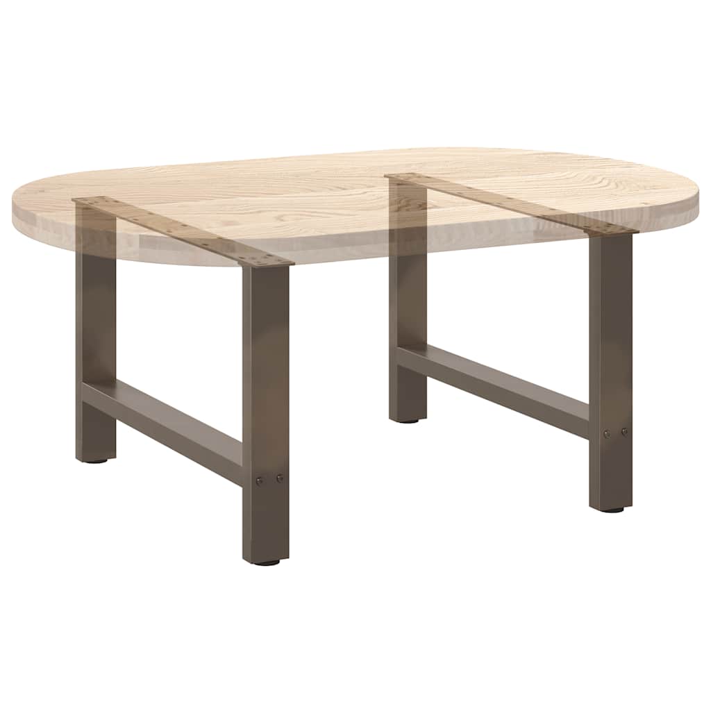 vidaXL Nogi do stolika kawowego Naturalna stal 2 szt. 70x(42-43) cm Stal