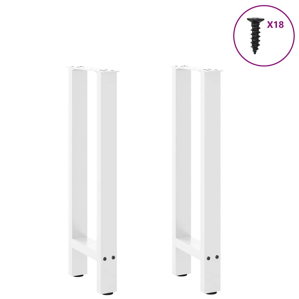vidaXL Nogi do stołu konsolowego białe 2 szt. 28x(72-73) cm stal
