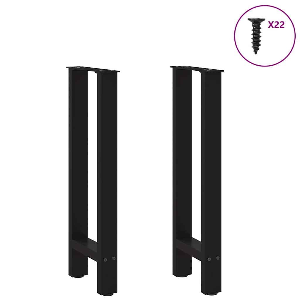 vidaXL Nogi do stołu konsolowego czarne 2 szt. 38x(72-73) cm stal