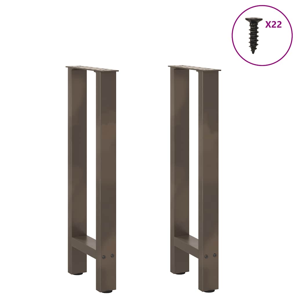 vidaXL Nogi do stołu konsolowego Naturalna stal 2 szt. 38x(72-73) cm Stal