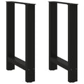 vidaXL Nogi do stołu jadalnego czarne 2 szt. 60x(72-73) cm stal