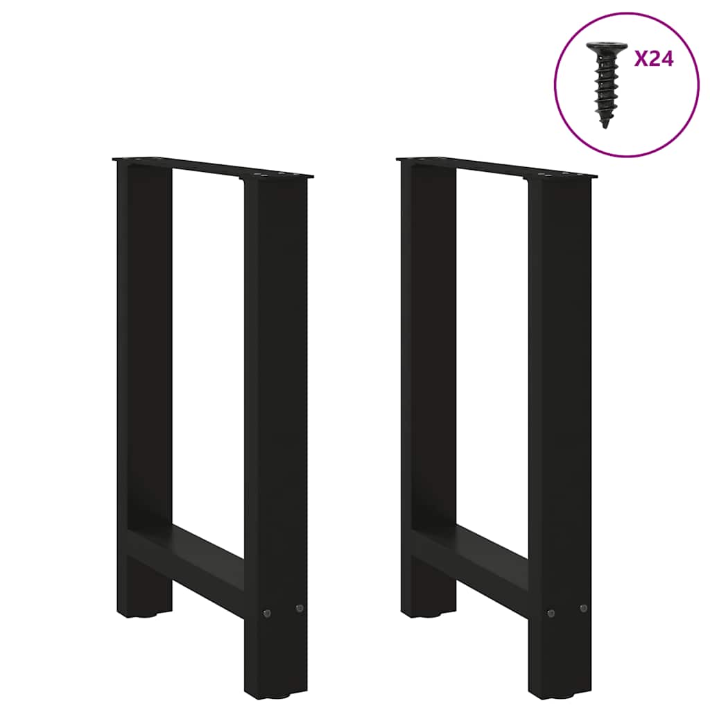 vidaXL Nogi do stołu jadalnego czarne 2 szt. 60x(72-73) cm stal