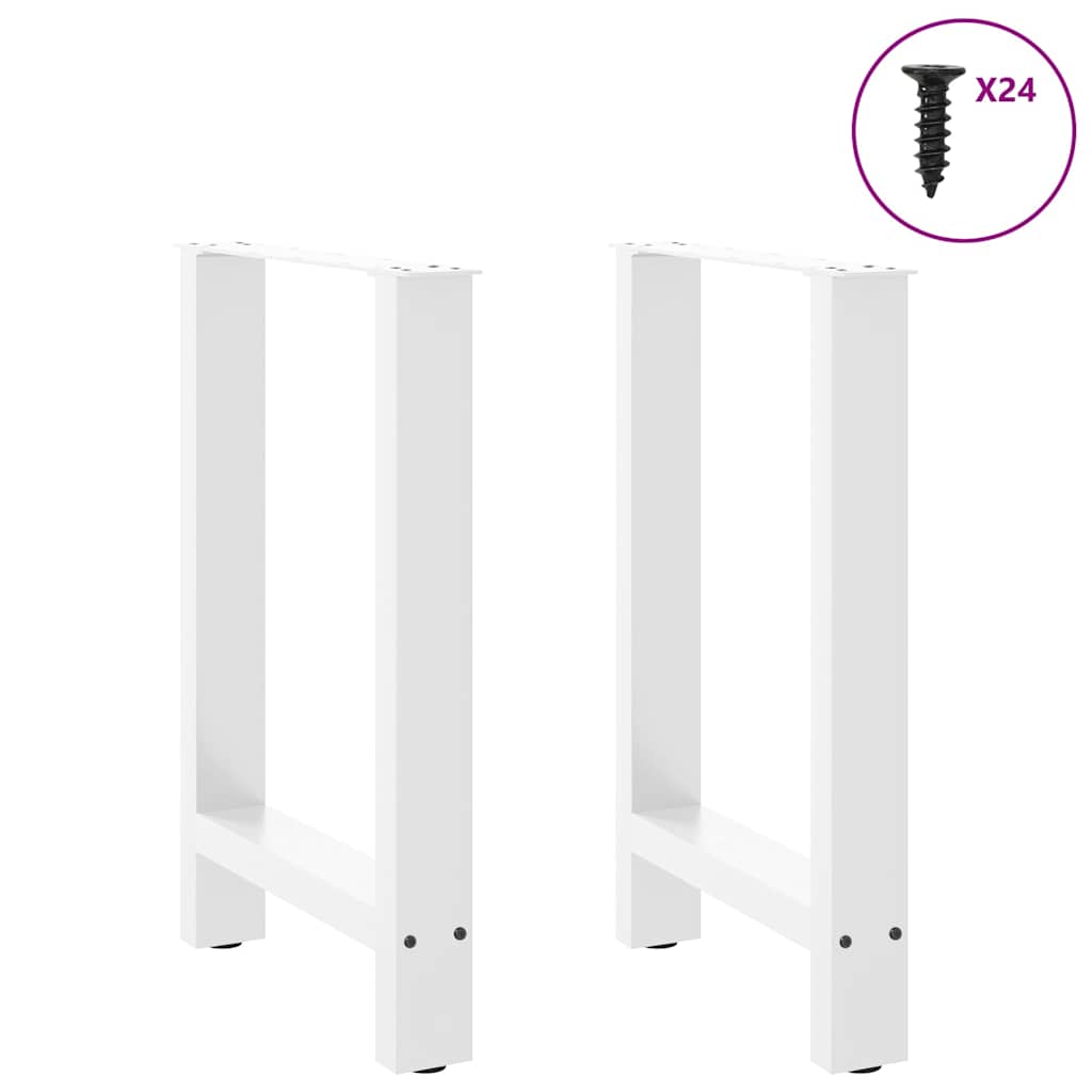 vidaXL Nogi do stołu jadalnego białe 2 szt. 60x(72-73) cm stal