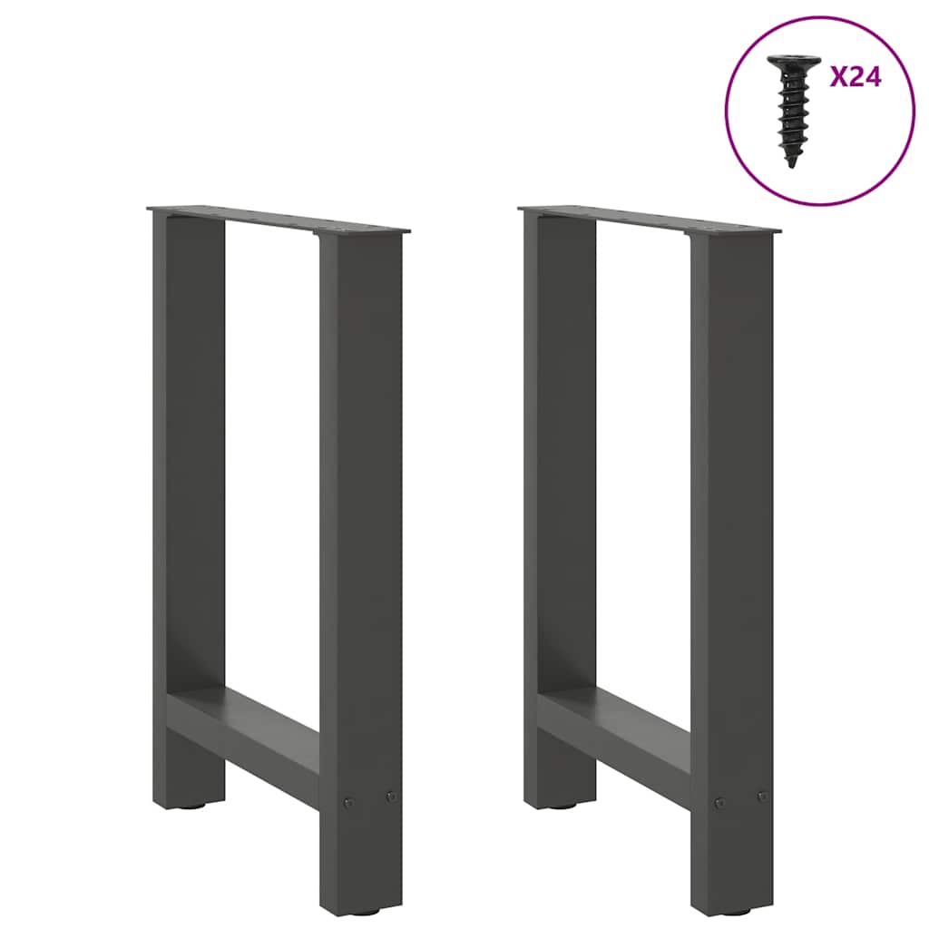 vidaXL Nogi do stołu jadalnego Antracyt 2 szt. 60x(72-73) cm Stal
