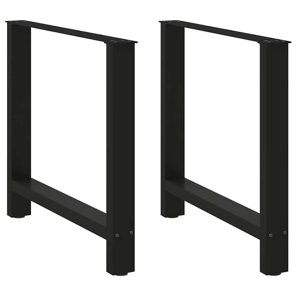 vidaXL Nogi do stołu jadalnego czarne 2 szt. 70x(72-73) cm stal