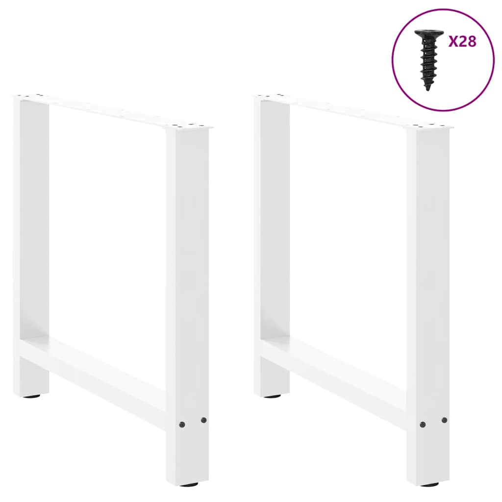 vidaXL Nogi do stołu jadalnego białe 2 szt. 70x(72-73) cm stal