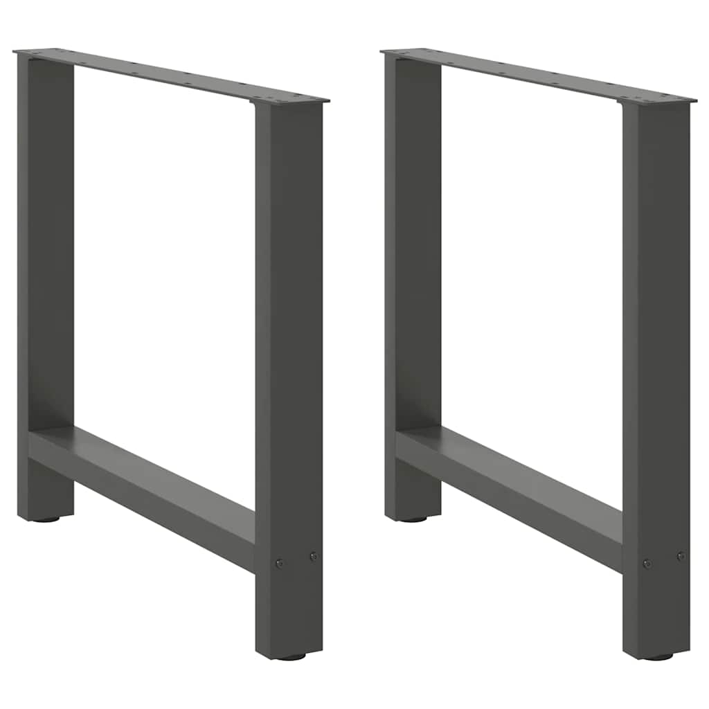 vidaXL Nogi do stołu jadalnego Antracyt 2 szt. 70x(72-73) cm Stal
