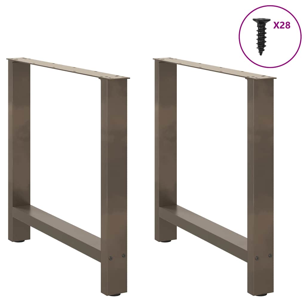 vidaXL Nogi do stołu jadalnego Naturalna stal 2 szt. 70x(72-73) cm Stal