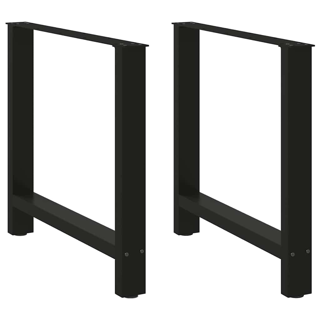 vidaXL Nogi do stołu jadalnego czarne 2 szt. 80x(72-73) cm stal