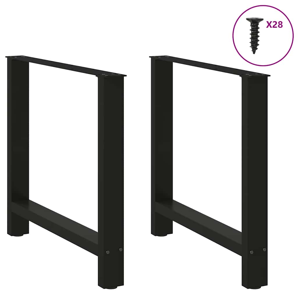 vidaXL Nogi do stołu jadalnego czarne 2 szt. 80x(72-73) cm stal