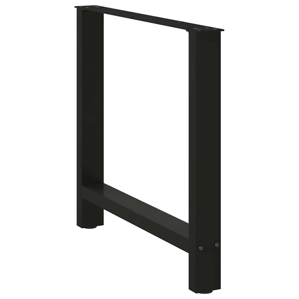vidaXL Nogi do stołu jadalnego czarne 2 szt. 80x(72-73) cm stal
