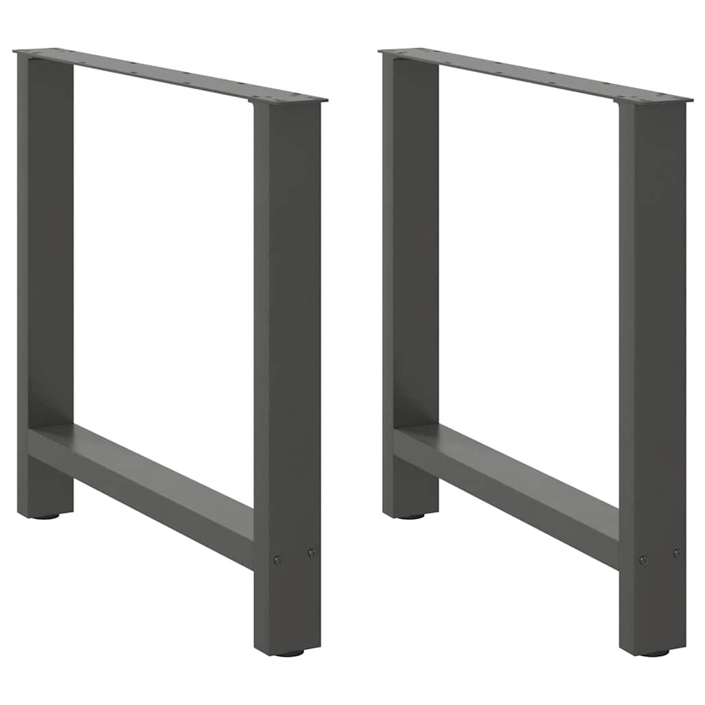 vidaXL Nogi do stołu jadalnego Antracyt 2 szt. 80x(72-73) cm Stal