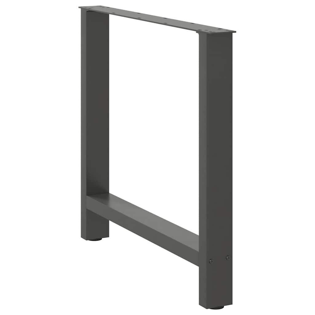 vidaXL Nogi do stołu jadalnego Antracyt 2 szt. 80x(72-73) cm Stal