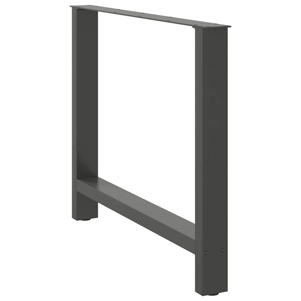 vidaXL Nogi do stołu jadalnego Antracyt 2 szt. 90x(72-73) cm Stal