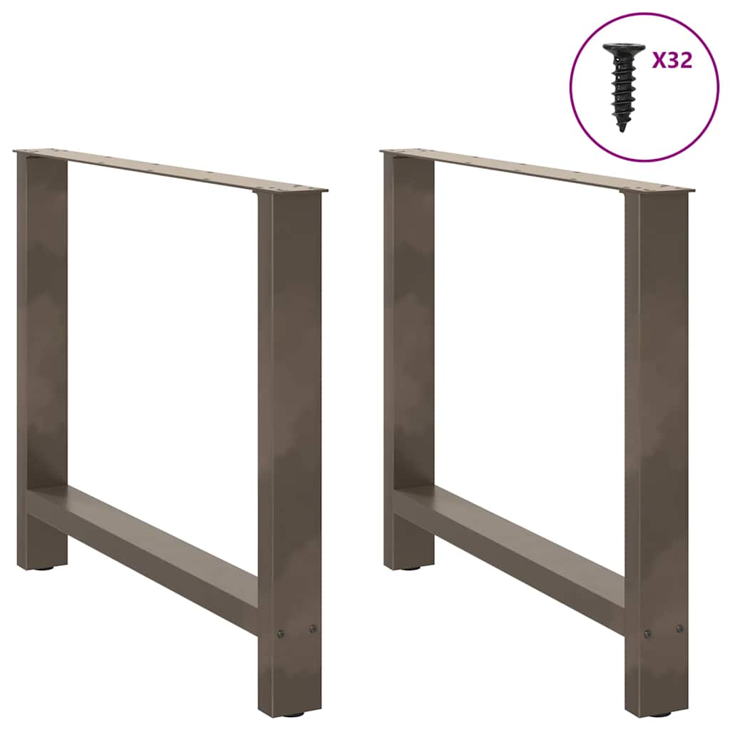 vidaXL Nogi do stołu jadalnego Naturalna stal 2 szt. 90x(72-73) cm Stal