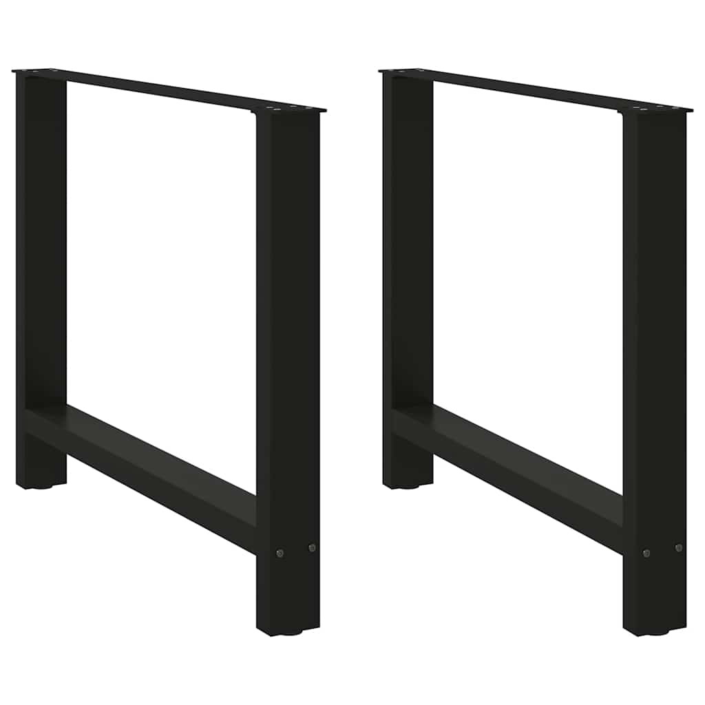 vidaXL Nogi do stołu jadalnego czarne 2 szt. 100x(72-73) cm stal