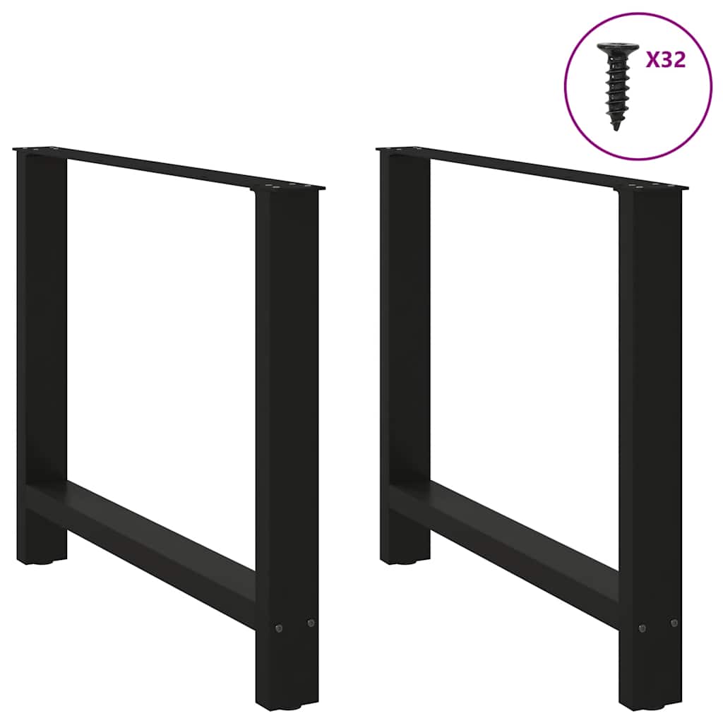 vidaXL Nogi do stołu jadalnego czarne 2 szt. 100x(72-73) cm stal