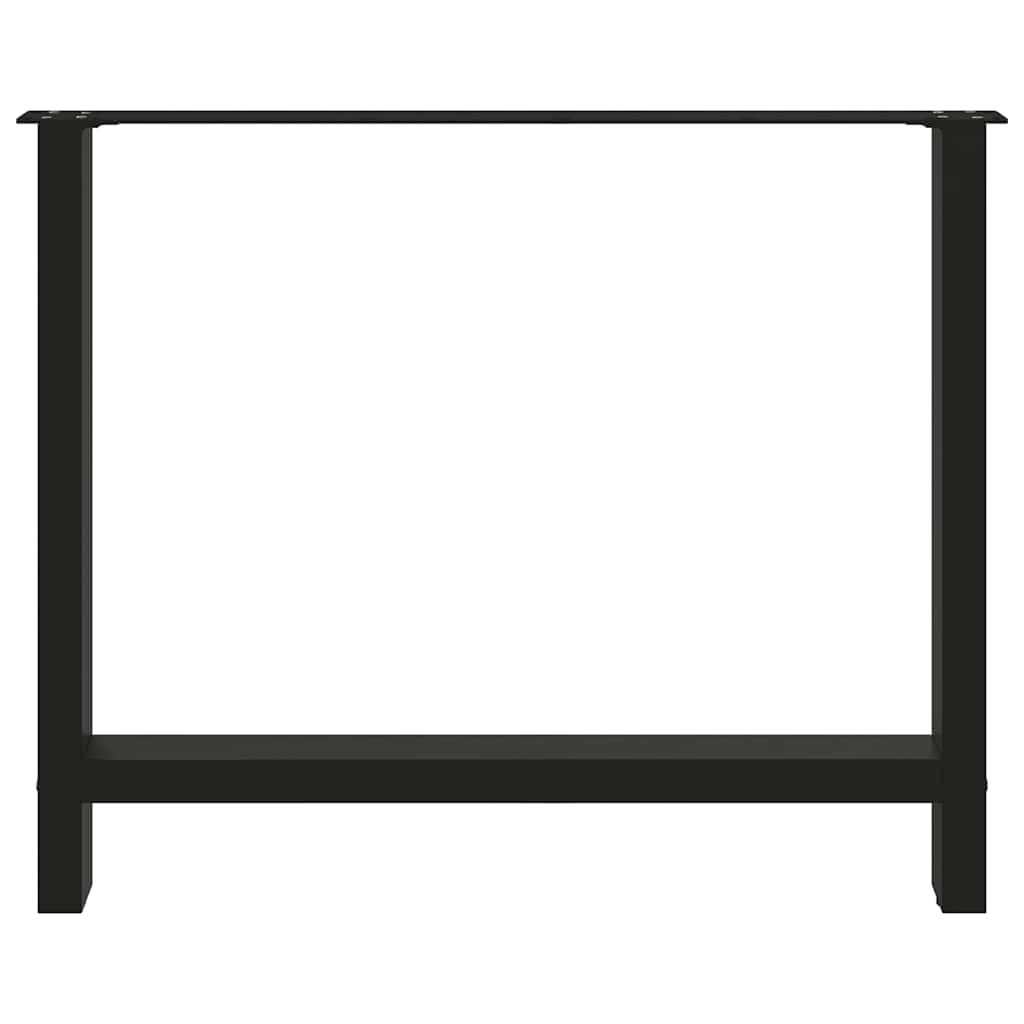 vidaXL Nogi do stołu jadalnego czarne 2 szt. 100x(72-73) cm stal