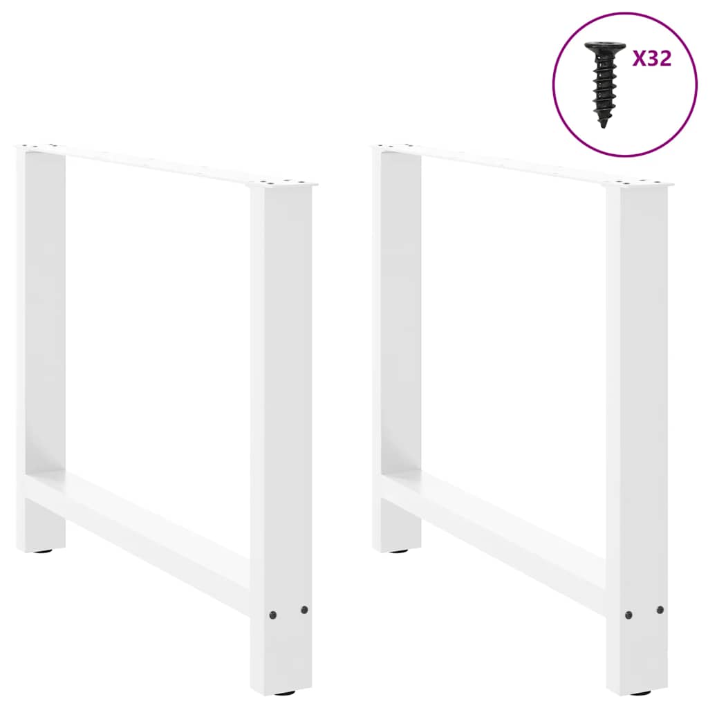vidaXL Nogi do stołu jadalnego białe 2 szt. 100x(72-73) cm stal