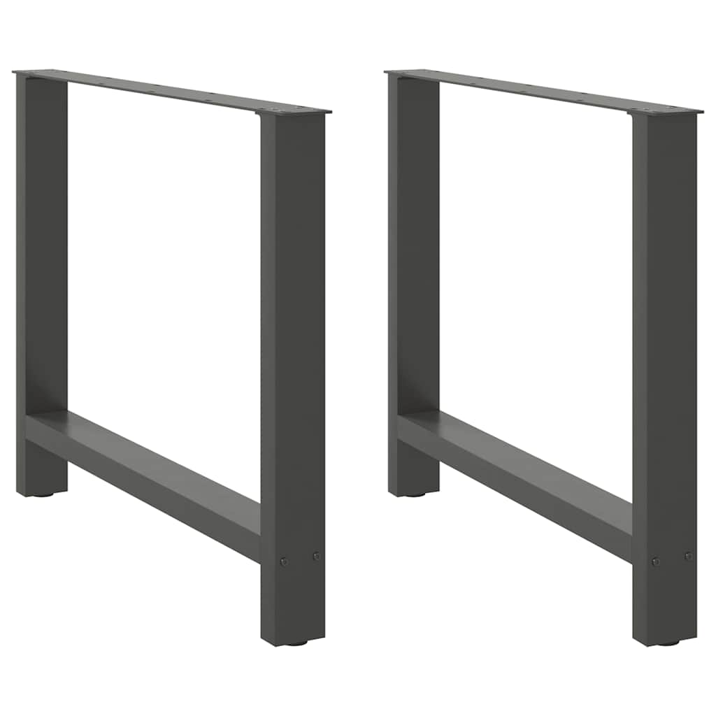 vidaXL Nogi do stołu jadalnego Antracyt 2 szt. 100x(72-73) cm Stal