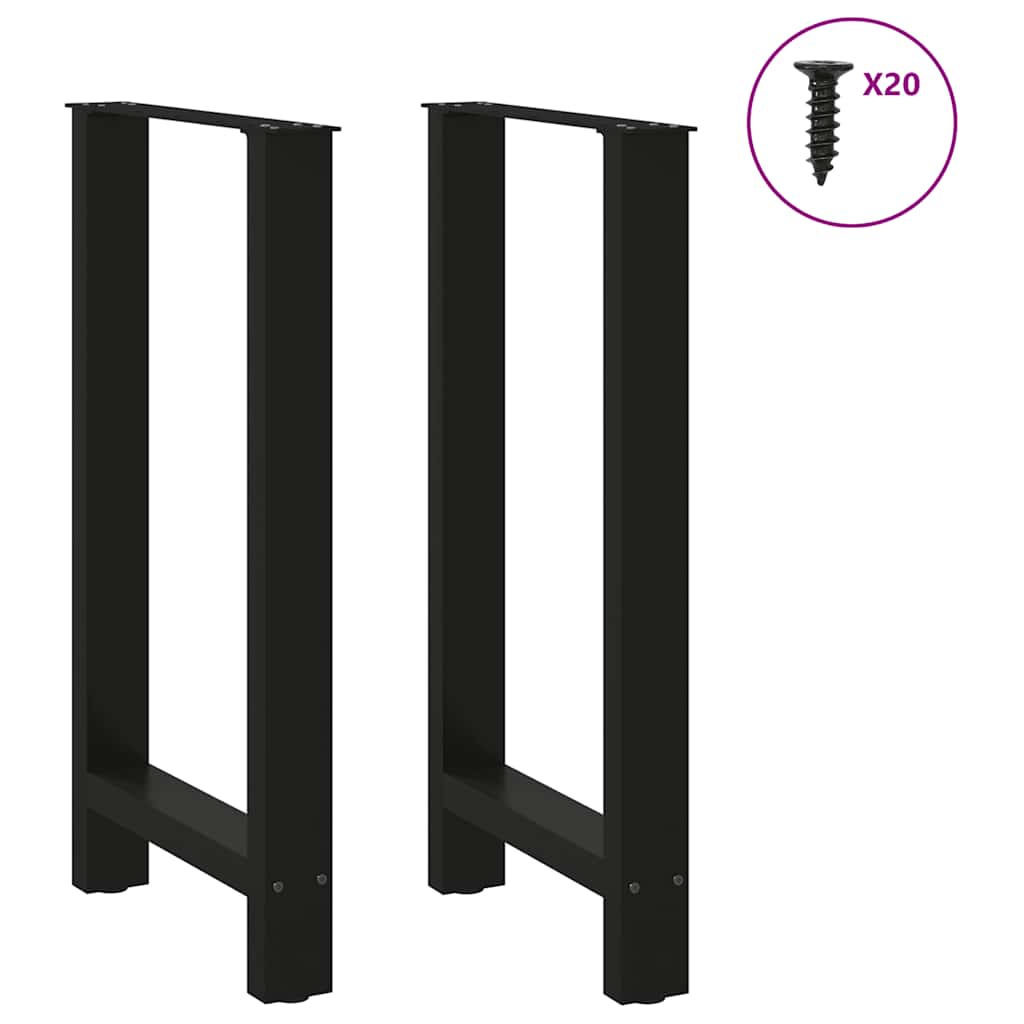 vidaXL Nogi do stołu barowego czarne 2 szt. 40x(90-91) cm stal