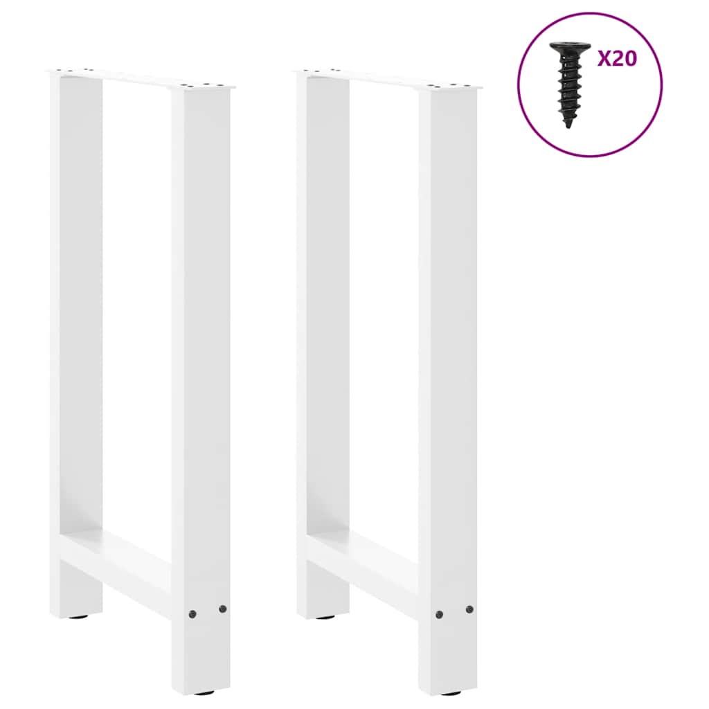 vidaXL Nogi do stołu barowego białe 2 szt. 40x(90-91) cm stal