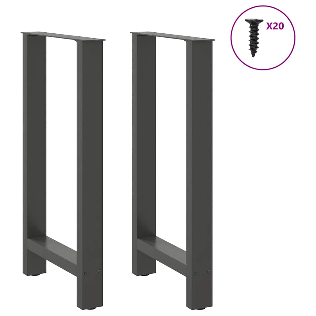 vidaXL Nogi do stołu barowego Antracyt 2 szt. 40x(90-91) cm Stal