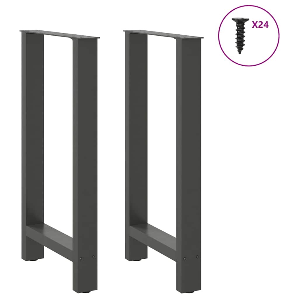 vidaXL Nogi do stołu barowego Antracyt 2 szt. 50x(90-91) cm Stal
