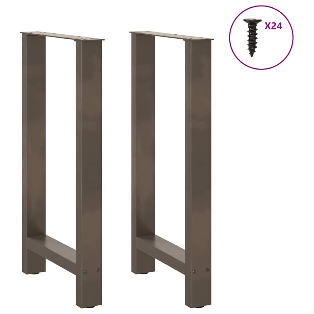 vidaXL Nogi do stołu barowego Naturalna stal 2 szt. 50x(90-91) cm Stal