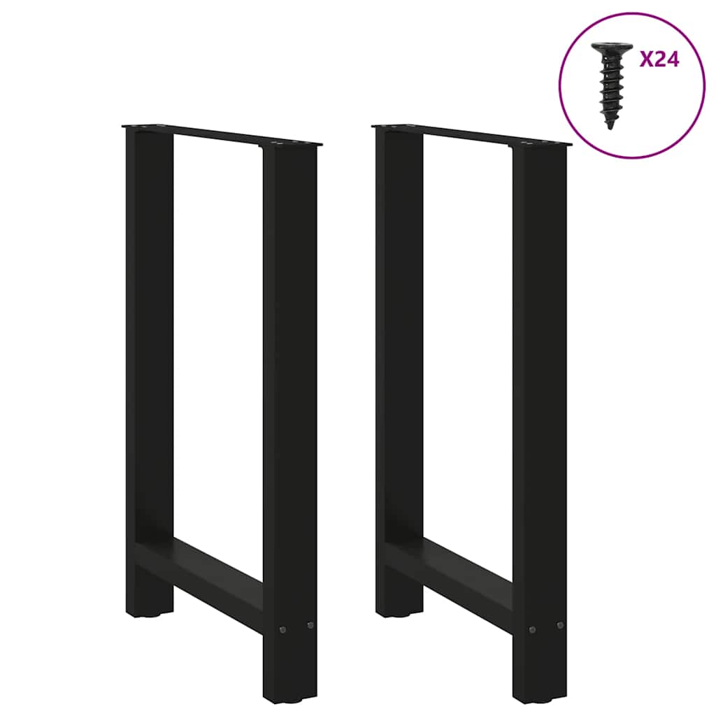 vidaXL Nogi do stołu barowego czarne 2 szt. 60x(90-91) cm stal